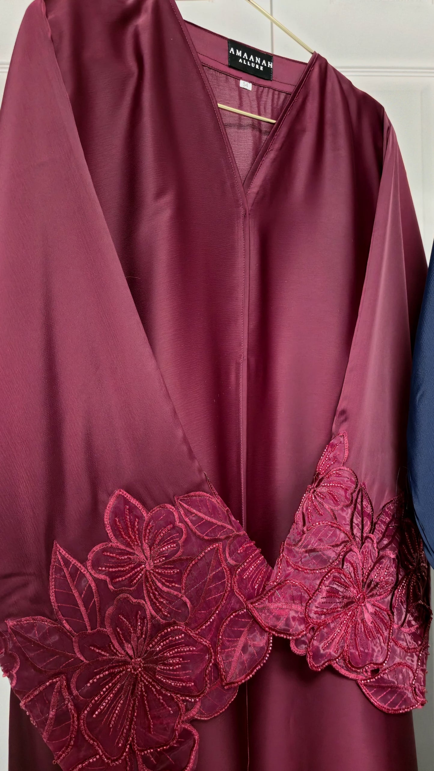 Yusra & Noura Lace Sleeve Open Abaya | Ameera Collection | Elegant Modest Abaya with Hijab