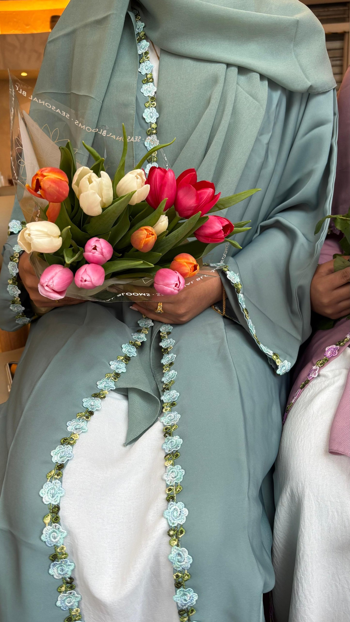 Rawdah Abaya | Open Style Abaya with embroidery