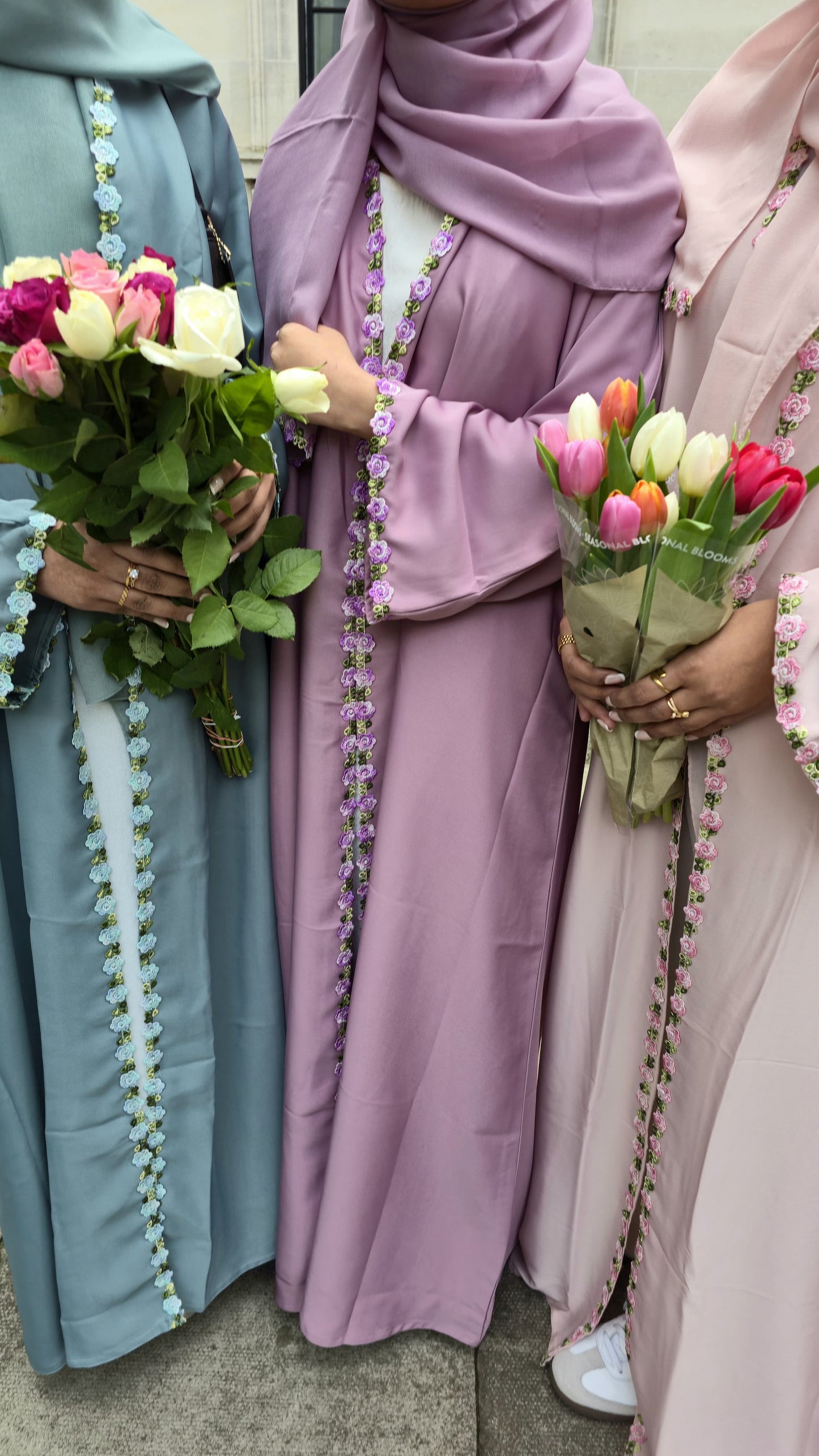 Rawdah Abaya | Open Style Abaya with embroidery